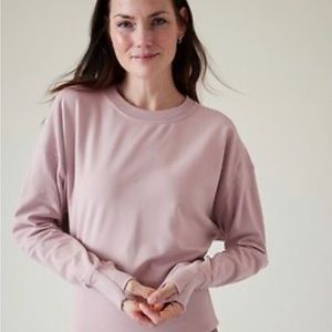 ATHLETA Retroterry Cropped Sweatshirt, Mauve, Size XS